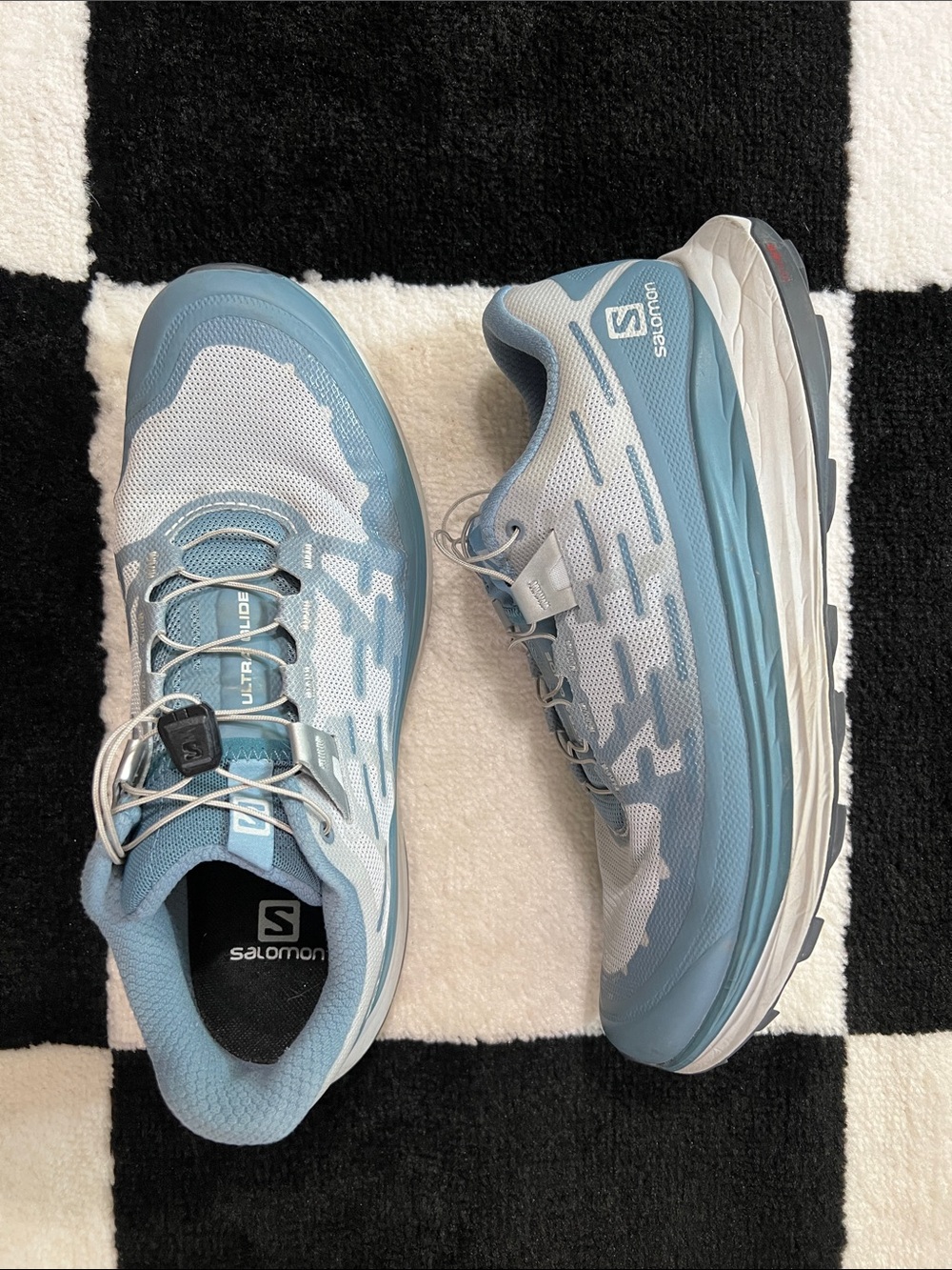 Salomon Women's Light Blue and White Trail Running Shoes ultra glide
